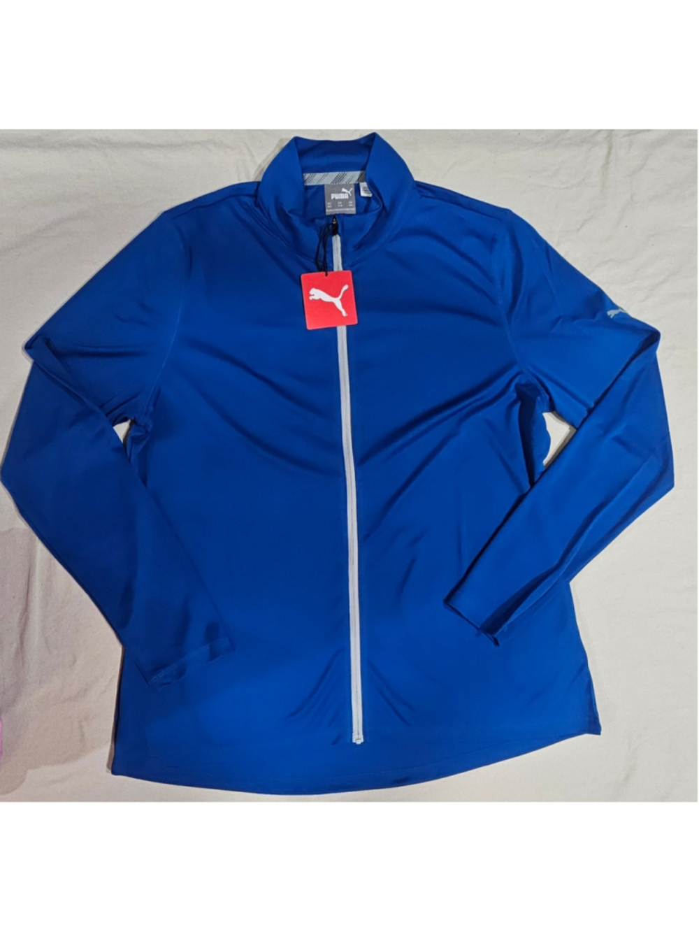Women's Puma Icon Full Zip Jacket Blue White Size XXL